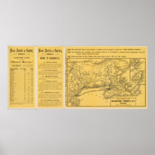 Poster Itinéraire international des bateaux à vapeur, Nou
