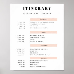 Poster Itinéraire simple de 4 jours
