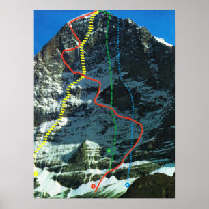 Poster Itinéraires pour l'escalade de la gamme Eiger, Jun