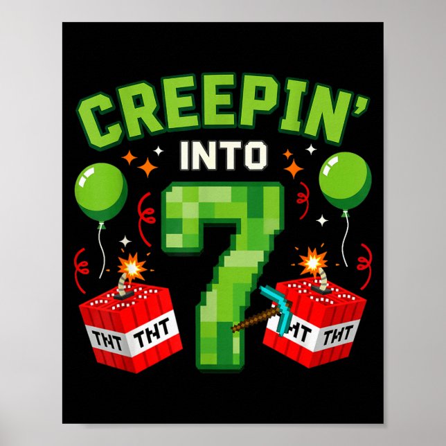 Poster It's My 7th Birthday Boy Gamer Creen’ Into 7 Gamer (Devant)