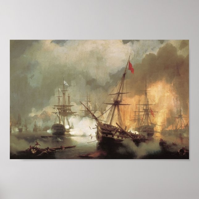 Poster Ivan Aivazovsky - Bataille de Navarino (Devant)