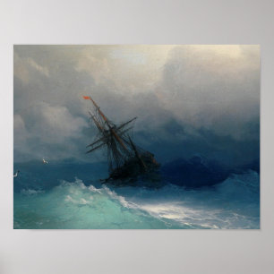 Poster Ivan Aivazovsky - Ship On Stormy Sea