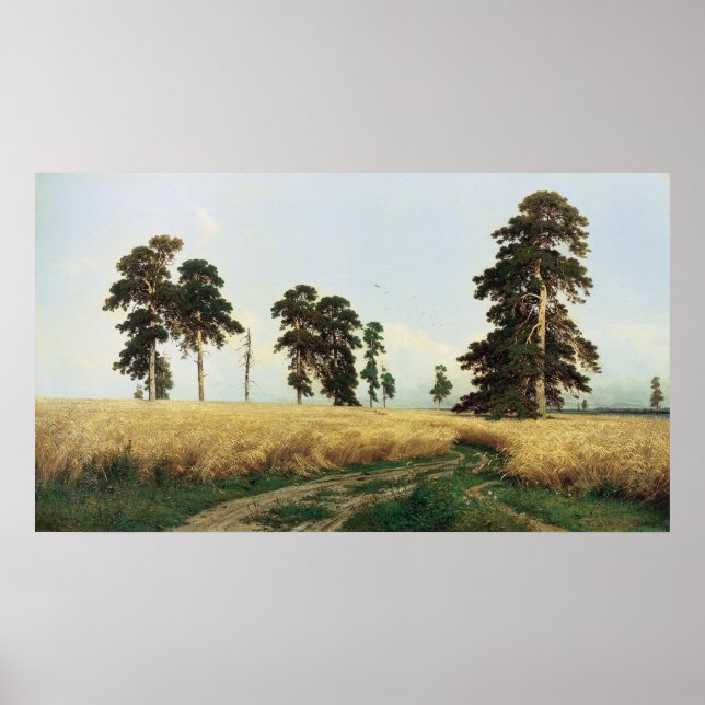 Poster Ivan Ivanovich Chichkine (1832 - 1898) Rye (Devant)