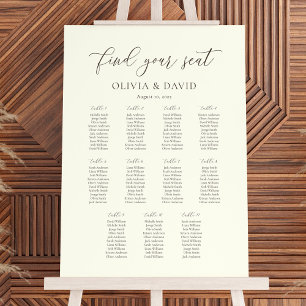 Poster Ivoire & Taupe Color Script 11 table Seating Chart