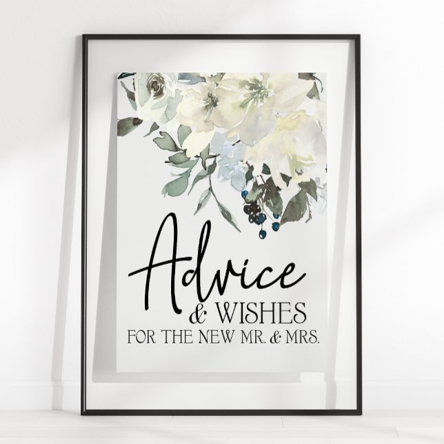 Poster Ivory White Roses Floral Carte & Cadeaux (Créateur téléchargé)