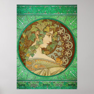 Poster Ivy par Alphonse Mucha Art Nouveau