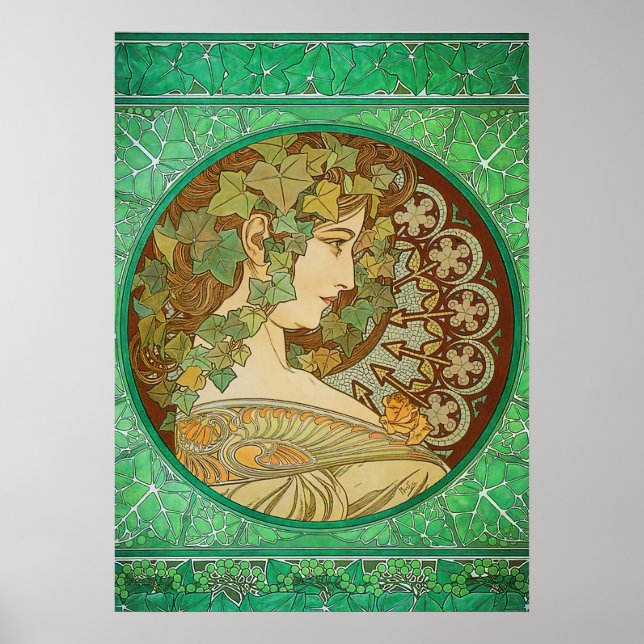 Poster Ivy par Alphonse Mucha Art Nouveau (Devant)