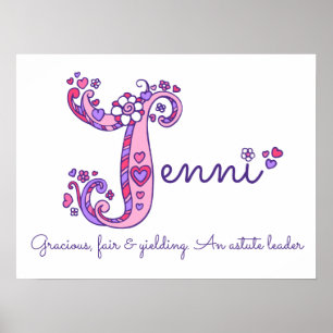 Poster J Jenni nom initial de l'art doodé signifiant