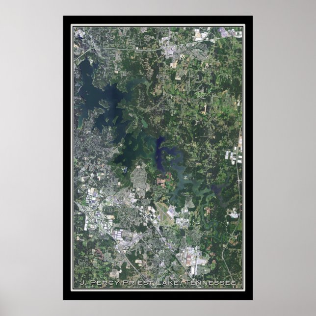 Poster J Percy Priest Lake Tennessee Carte de l'affiche s (Devant)