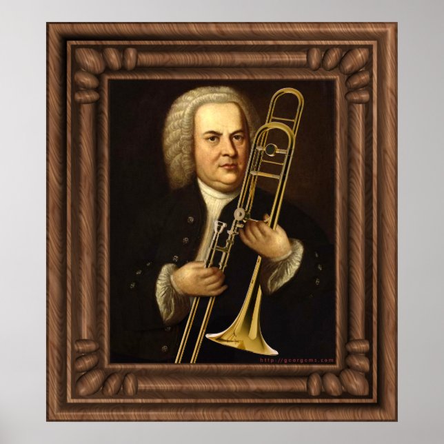 Poster J.S. Bach avec Trombone (Devant)