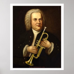 Poster J.S. Bach avec trompette