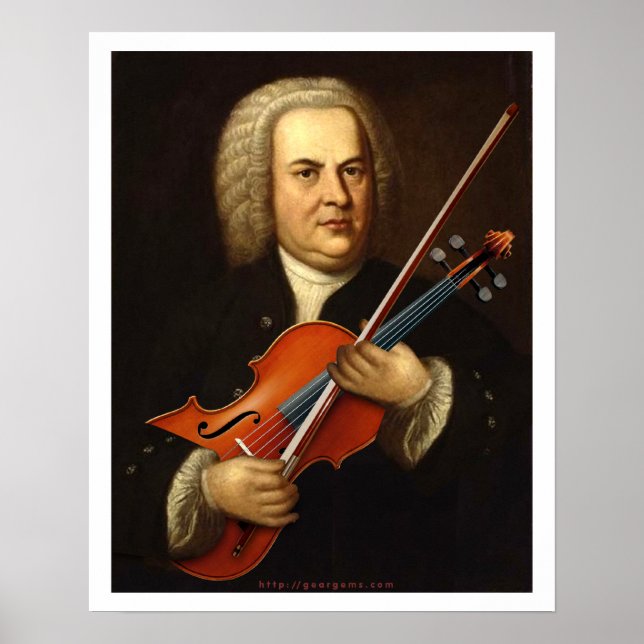 Poster J.S. Bach avec une alto (Devant)