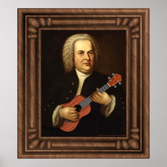 Poster J.S. Bach sur Uke (Devant)