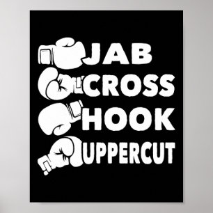 Poster Jab Cross Hook Uppercut - Boxer de salle de sport 