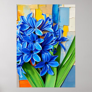 Poster Jacinthe vibrante dans un style abstrait moderne