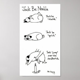 Poster Jack Be Nimble, Version Pug