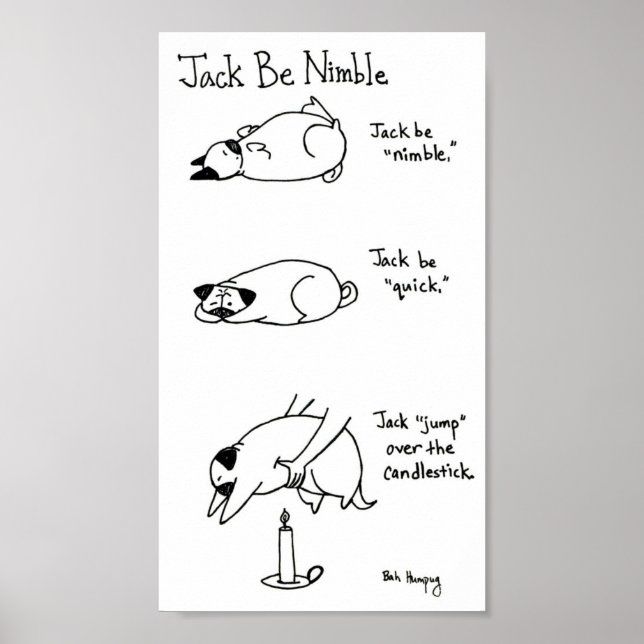 Poster Jack Be Nimble, Version Pug (Devant)