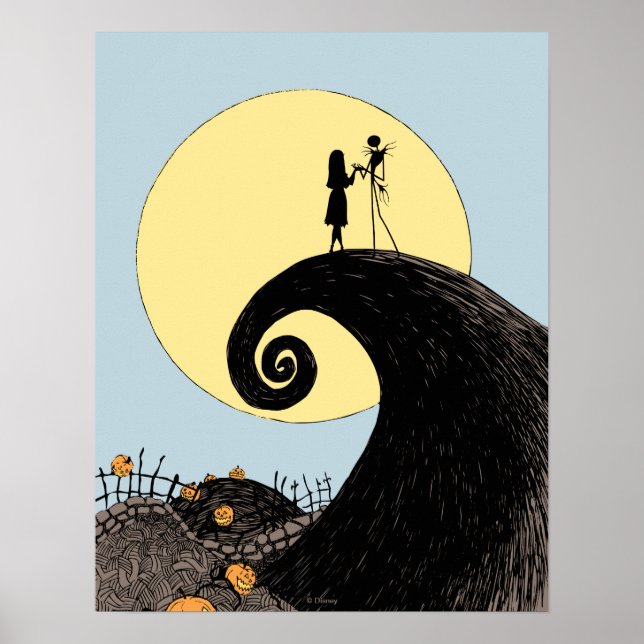 Poster Jack et Sally | Silhouette de lune (Devant)