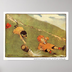 Poster Jack & Jill Fell Down The Hill Nursery Rhyme