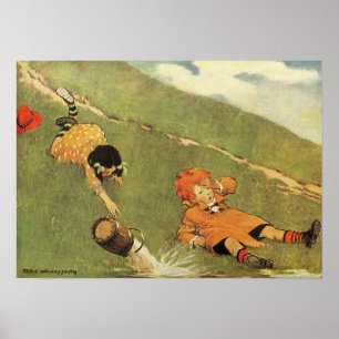 Poster Jack & Jill Tombent Le Rhyme De La Pépinière Hill