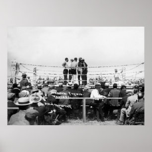 Poster Jack Johnson vs. Fireman Jim Flynn Boxing : 1912