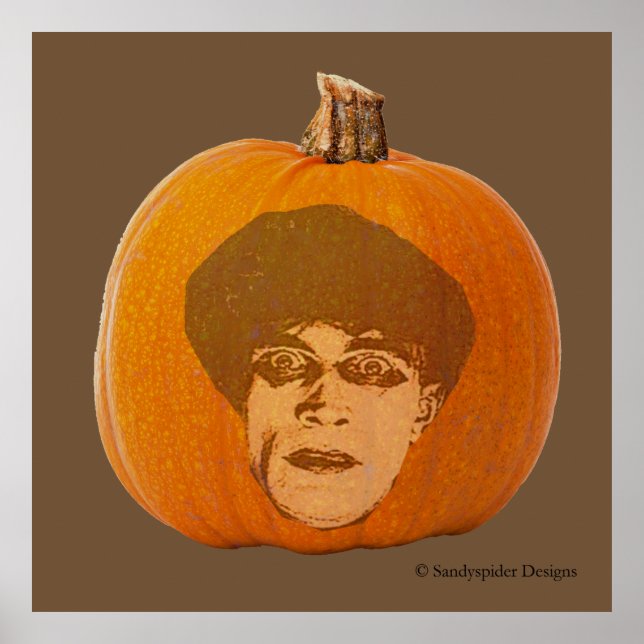 Poster Jack o' Lantern Caligari Face, Citrouille d'Hallow (Devant)