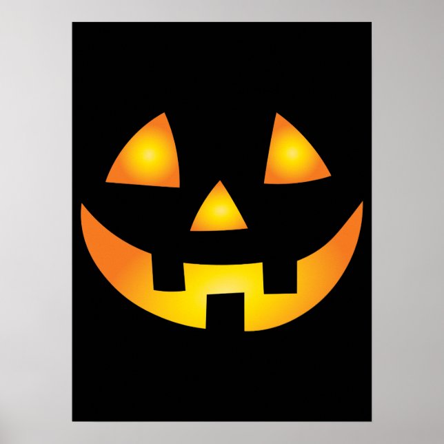 Poster Jack-o'-lantern Déplaisant Citrouille face Hallowe (Devant)