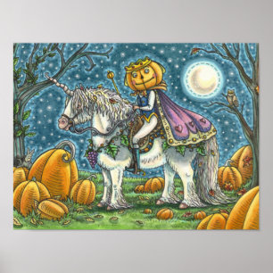 POSTER JACK-O'-LANTERN PRINCE SUR SON UNICORN MAGIQUE PON