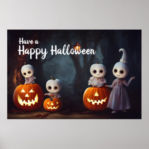 Poster Jack-O-Lanterns et Chefs Citrouilles Halloween