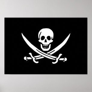 Poster Jack Rackham; drapeau Jolly roger; pirate