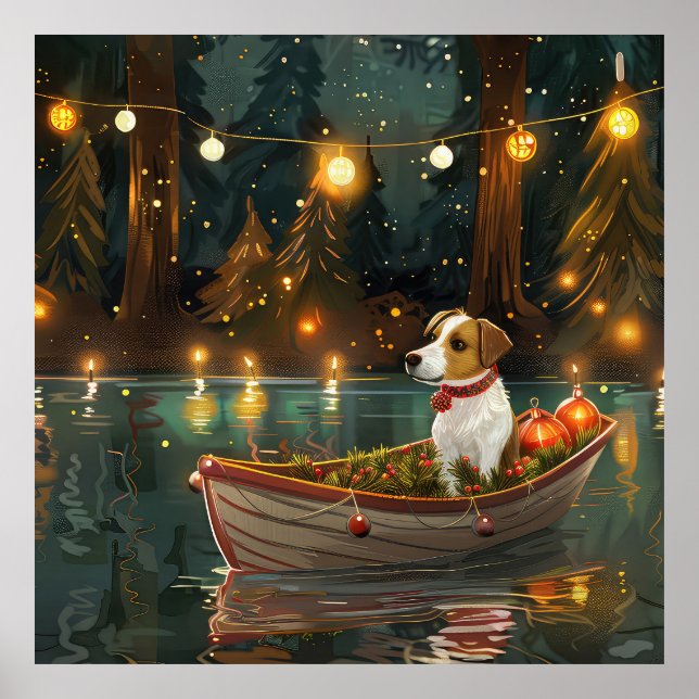 Poster Jack Russell Christmas Festive Voyage (Devant)