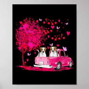 Poster Jack Russell Couple Camion Joyeuse Saint-Valentin