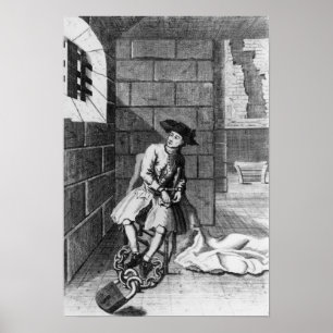 Poster Jack Shepberd à la prison de Newgate, 1724