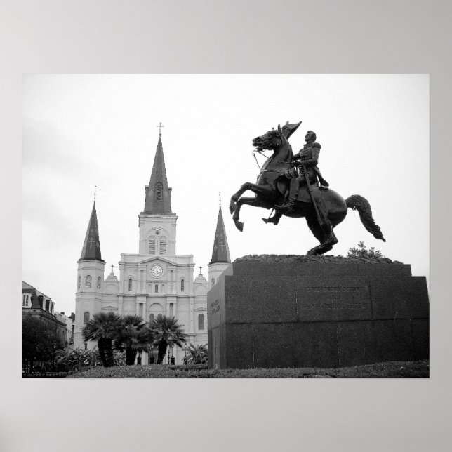 Poster Jackson Carré, Nouvelle-Orléans, Louisiane (Devant)