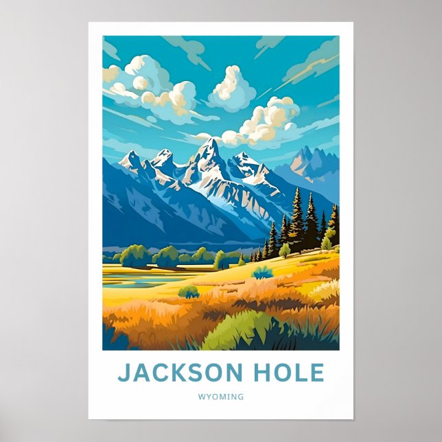 Poster Jackson Hole Wyoming Travel Print (Devant)