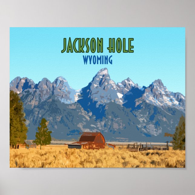 Poster Jackson Hole Wyoming Vintage (Devant)