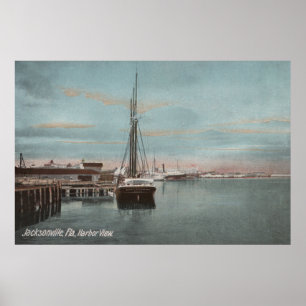 Poster Jacksonville, Floride - Vue du port avec