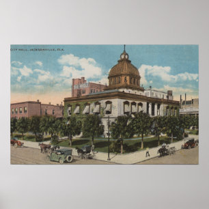 Poster Jacksonville, la Floride - vue extérieure de vill