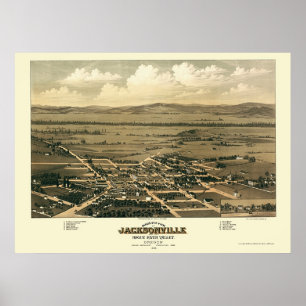 Poster Jacksonville, OU carte panoramique - 1883