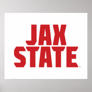 Poster Jacksonville State University JAX STATE Bold Red
