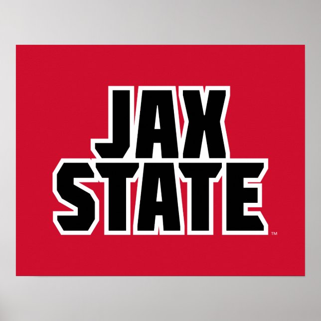 Poster Jacksonville State University JAX STATE Bold Text (Devant)