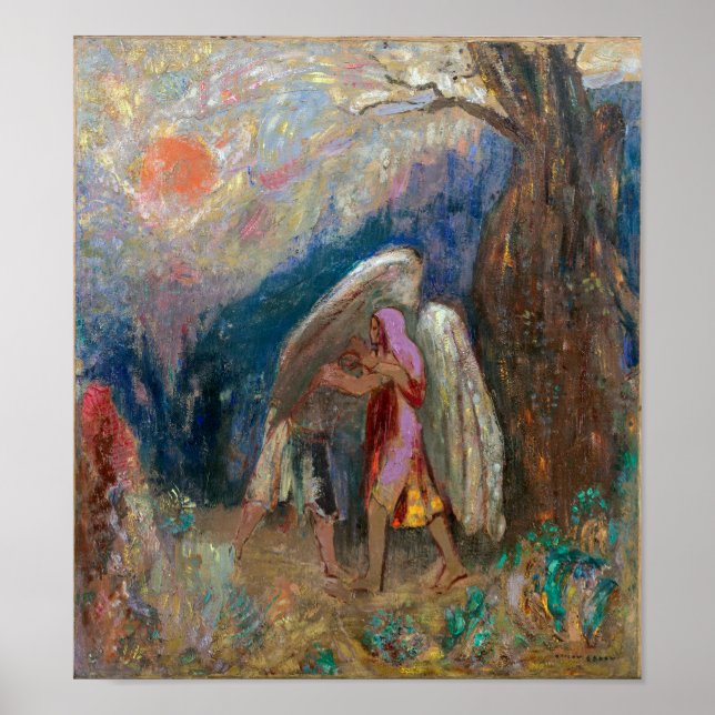 Poster Jacob et l'ange | Odilon Redon | (Devant)