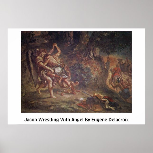 Poster Jacob Lutte Avec Angel Par Eugene Delacroix (Devant)