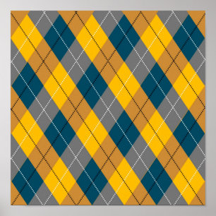 Poster Jacquard de couleurs d'automne Motif géométrique