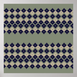 Poster Jacquard fair isle continu motif design abstrait,
