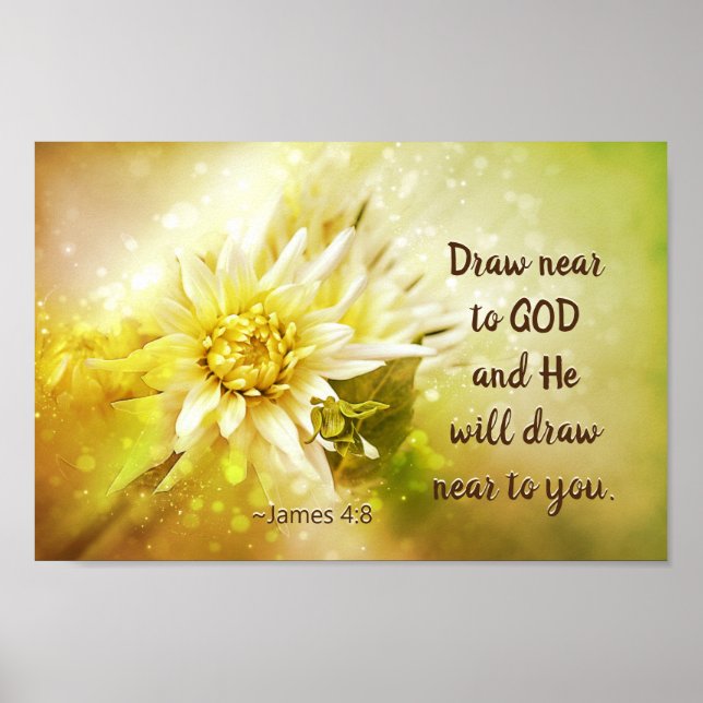 Poster Jacques 4:8 Il s'approchera de Dieu, Il s'approche (Devant)