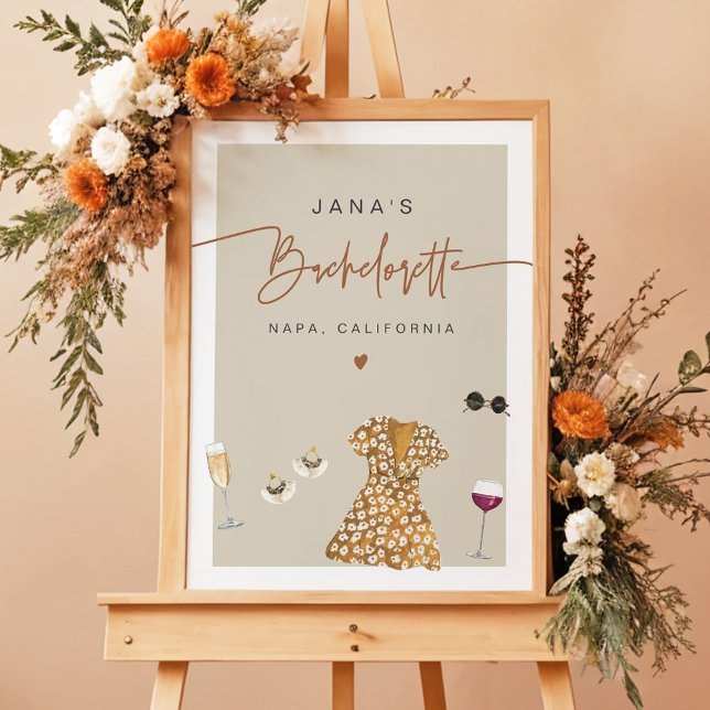 Poster JADE Bohemian Napa Vin Pays Bachelorette (Créateur téléchargé)