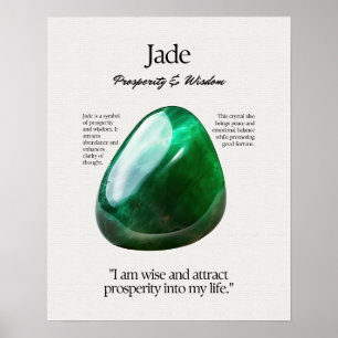 Poster Jade Gem Crystal Signification Card