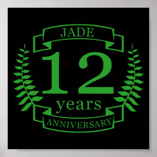 Poster Jade Gemstone mariage anniversaire 12 ans