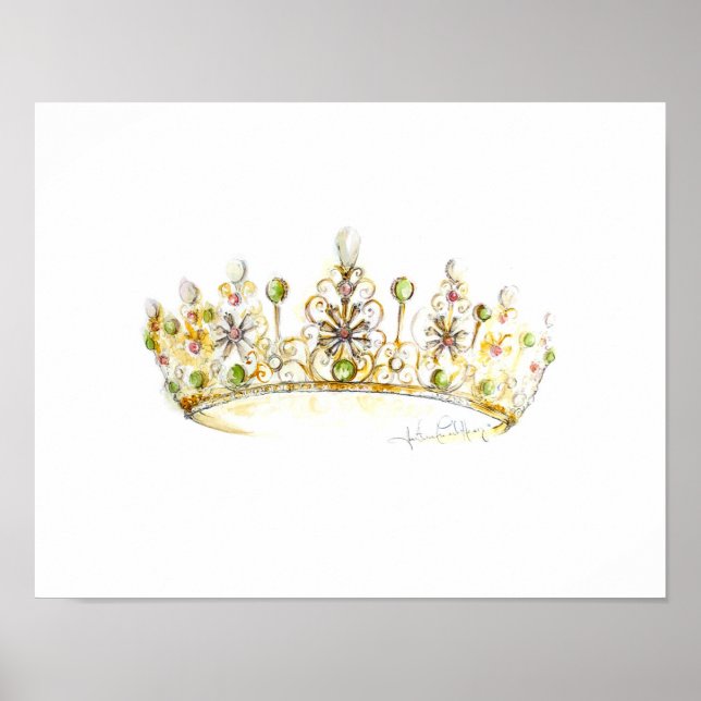 Poster Jade Pearl Crown par Heather French Henry (Devant)